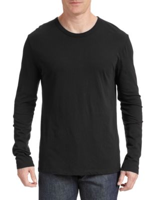 T By Alexander Wang Knit Crew Neck Shirt-Black | ModeSens