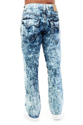 ACID WASH W/FLAP MENS STRAIGHT JEAN 