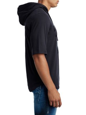 MENS SHORT SLEEVE PULLOVER HOODIE