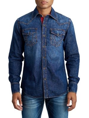 true religion mens denim shirt