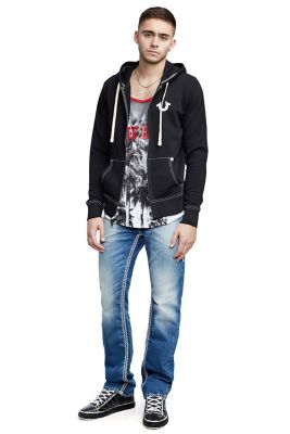 true religion classic logo zip mens hoodie