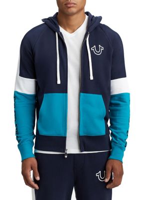 MENS TRI COLOR ZIP UP HOODIE
