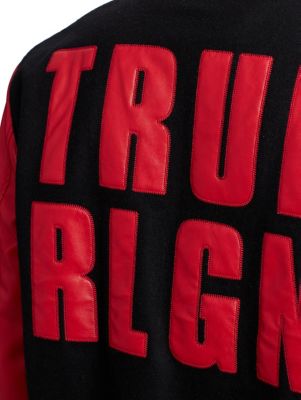 MENS VEGAN LEATHER VARSITY JACKET