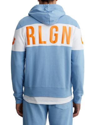 orange true religion hoodie