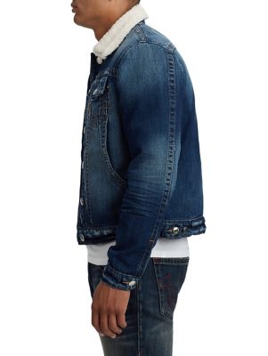 MENS SHERPA COLLAR DENIM JACKET
