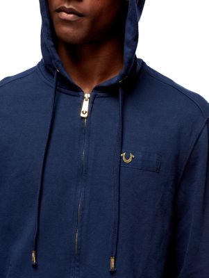 true religion navy blue hoodie