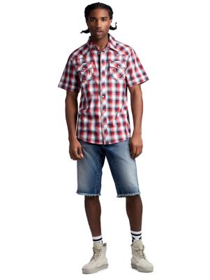 true religion plaid western shirt