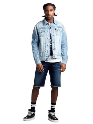 jean jacket and shorts men