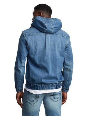 HOODED PULLOVER DENIM JACKET