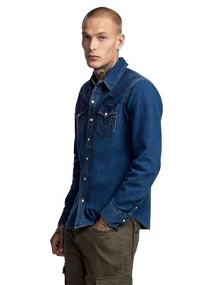 denim button down mens