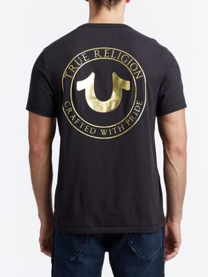 true religion metallic print t shirt