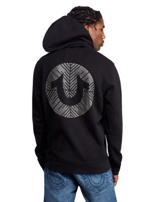 mens grey true religion hoodie