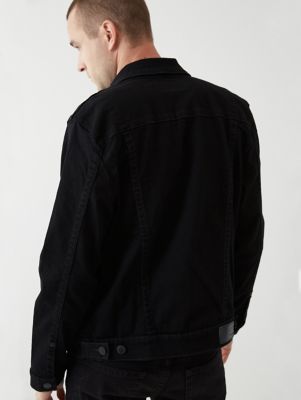 true religion black denim jacket