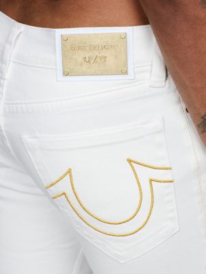 white and gold true religion jeans