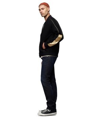 black and gold true religion jacket