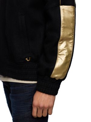 black and gold true religion jacket