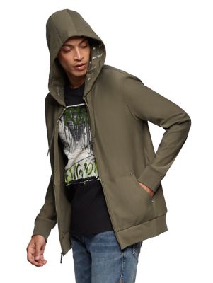 WOVEN STRETCH HOODIE