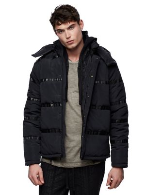 Men's Black Logo Puffer Jacket | True 