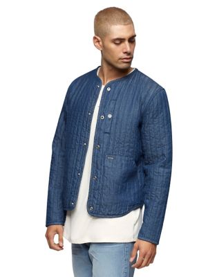 Collarless Denim Jacket 