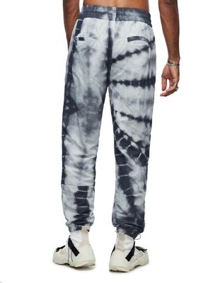 blue tie dye track pants