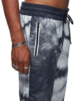 blue tie dye track pants