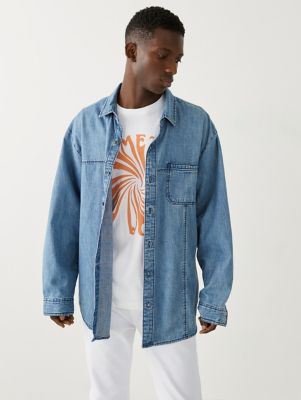 oversized denim shirt