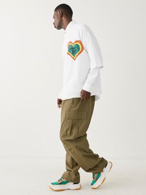 true religion cargo pants faded green