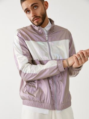 nylon windbreaker with flannel lining
