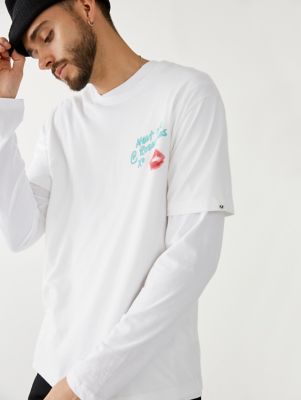 all white true religion shirt