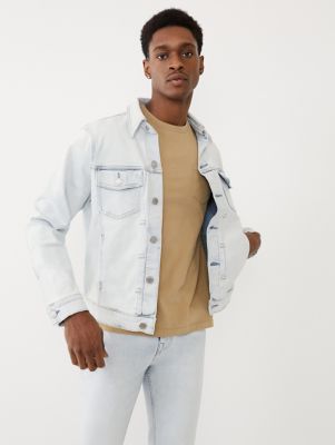white jean jacket mens true religion