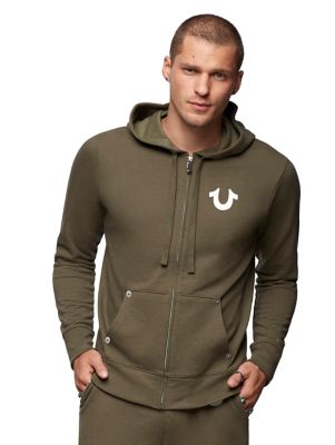 true religion classic logo zip mens hoodie