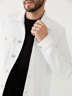 all white true religion jean jacket