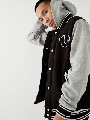 varsity jacket with hood