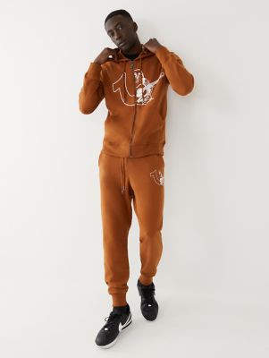 orange true religion hoodie