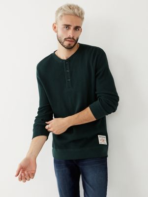 100 cotton thermal henley