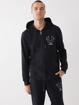 True Religion Men's Buddha Logo Zip Hoodie