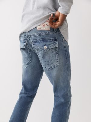 True Religion Men's Rocco Patches Skinny Jeans - Orian Medium Wash - Size 36