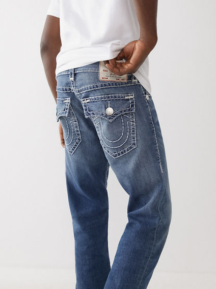 True Religion Denim Pants in Blue for Men Mens Clothing Jeans Straight-leg jeans 