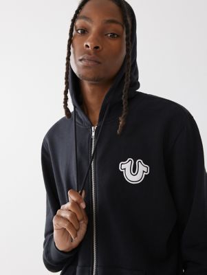 True Religion Men's Logo Hoodie - Black - Hoodies