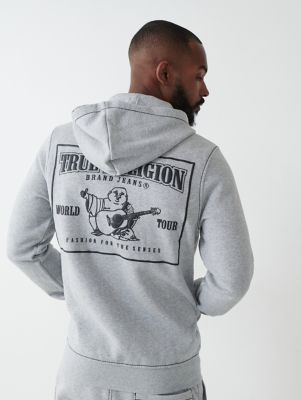 True Religion Men's Big T Cotton Hoodie - Green - Hoodies