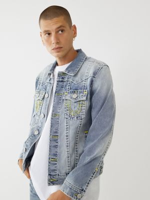 Constantly Create Shop Blank Distressed Camo Denim Jacket