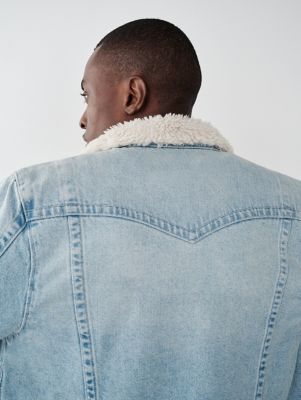 FAUX SHEARLING JIMMY DENIM JACKET