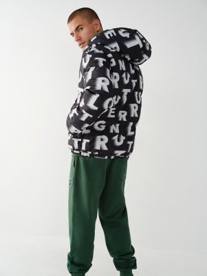ALLOVER PRINT HOODED PUFFER JACKET