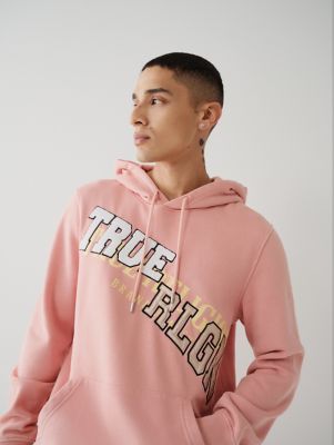 True Religion Men's Vintage Hoodie - Pink - Hoodies