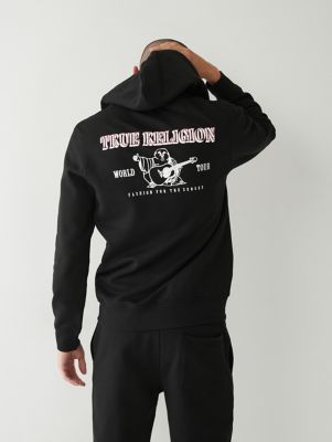 True Religion Black Luxe Sequin Logo Hoodie