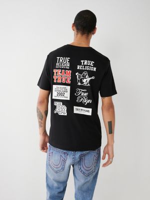 中古 価格 True Religion Mens TR Reflection Mirror Logo Tee T-Shirt