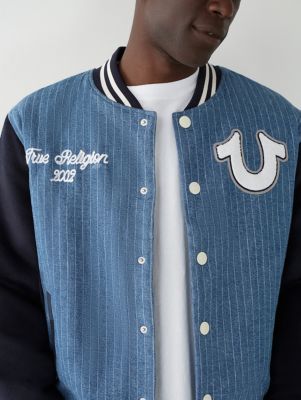 DENIM VARSITY JACKET