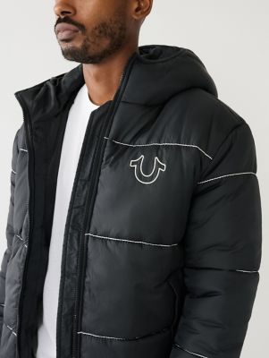 True religion store hooded puffer jacket