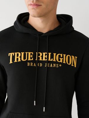 True Religion Black Luxe Sequin Logo Hoodie