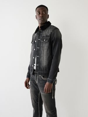 FAUX SHEARLING JIMMY DENIM JACKET